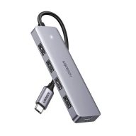 Ugreen 4in1 hub adapter USB-C- 4xUSB-A 3.0 + USB-C, szürke