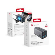   Forcell F-Energy GaN III VT-49 2xUSB-C + 2xUSB-A asztali töltő, PD, QC4.0, SFC2.0, 5A, 100W, szürke