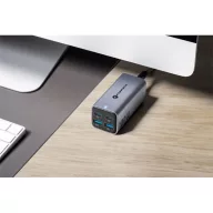   Forcell F-Energy GaN III VT-49 2xUSB-C + 2xUSB-A asztali töltő, PD, QC4.0, SFC2.0, 5A, 100W, szürke