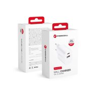   Forcell F-Energy TFK-TC-30WPD USB-C + USB-A töltő adapter, PD, QC4.0, 3A, 30W, fehér
