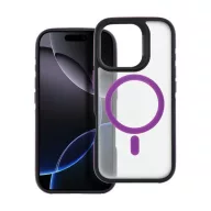   Neo iPhone 16 Plus MagSafe kompatibilis kemény hátlap tok, átlátszó/lila