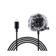 Puluz PU425 USB-C mikrofon csatlakozó, 1,5m, fekete