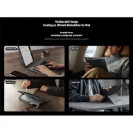   Nillkin Bumper Go iPad Pro 11 2024 / 2025 billentyűzetes hordozható tok háttérvilágítással, fekete