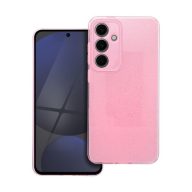   Clear 2mm Samsung S24 FE csillámos szilikon tok, rózsaszín