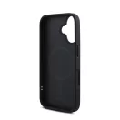 DKNY PU Leather Silver Metal Logo iPhone 16 MagSafe tok, szürke