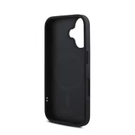   DKNY PU Leather Silver Metal Logo iPhone 16 MagSafe tok, szürke