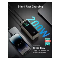   Anker Powerbank Prime 2xUSB-C Input/Output, USB-A Output, 20000mAh, 200W, fekete (A1336011)