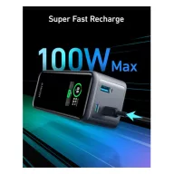   Anker Powerbank Prime 2xUSB-C Input/Output, USB-A Output, 20000mAh, 200W, fekete (A1336011)