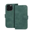 Tender Book iPhone 16 Pro flip/oldalra nyíló műbőr tok kártyatartó résszel, zöld