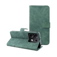   Tender Book Xiaomi Redmi Note 13 5G flip/oldalra nyíló műbőr tok kártyatartó résszel, zöld