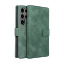 Tender Book Samsung Galaxy S24 Ultra flip/oldalra nyíló műbőr tok kártyatartó résszel, zöld