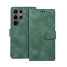 Tender Book Samsung Galaxy S24 Ultra flip/oldalra nyíló műbőr tok kártyatartó résszel, zöld