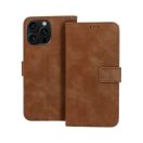 Tender Book iPhone 16 Pro Max flip/oldalra nyíló műbőr tok kártyatartó résszel, barna