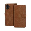 Tender Book iPhone 16 Plus flip/oldalra nyíló műbőr tok kártyatartó résszel, barna