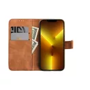 Tender Book iPhone 16 Plus flip/oldalra nyíló műbőr tok kártyatartó résszel, barna