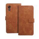 Tender Book Samsung Galaxy XCover 7 flip/oldalra nyíló műbőr tok kártyatartó résszel, barna