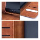 Tender Book Xiaomi Redmi Note 13 4G flip/oldalra nyíló műbőr tok kártyatartó résszel, barna