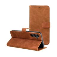  Tender Book Samsung Galaxy A05s flip/oldalra nyíló műbőr tok kártyatartó résszel, barna