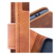   Tender Book Samsung Galaxy A05s flip/oldalra nyíló műbőr tok kártyatartó résszel, barna