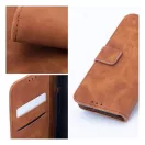 Tender Book iPhone 15 flip/oldalra nyíló műbőr tok kártyatartó résszel, barna