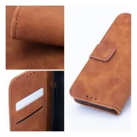   Tender Book iPhone 15 flip/oldalra nyíló műbőr tok kártyatartó résszel, barna