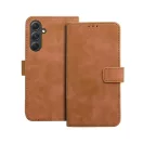 Tender Book Samsung Galaxy A54 5G flip/oldalra nyíló műbőr tok kártyatartó résszel, barna