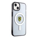 Ferrari Outline iPhone 14 / 15 / 13 MagSafe kompatibilis kemény hátlap tok, átlátszó FEHMP14SURKT