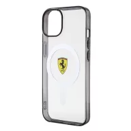   Ferrari Outline iPhone 14 / 15 / 13 MagSafe kompatibilis kemény hátlap tok, átlátszó FEHMP14SURKT