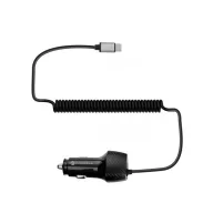   FORCELL F-ENERGY CC50-1AC USB-A autós töltő USB-C kábellel, PD QC3.0, 3A, 38W, carbon fekete