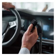   FORCELL F-ENERGY CC50-1AC USB-A autós töltő USB-C kábellel, PD QC3.0, 3A, 38W, carbon fekete