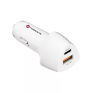   FORCELL F-ENERGY CC50-1A1C autós töltő USB-C + USB-A, PD QC3.0, 3A, 38W, fehér