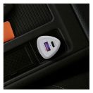 FORCELL F-ENERGY CC50-1A1C autós töltő USB-C + USB-A, PD QC3.0, 3A, 38W, fehér