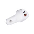 FORCELL F-ENERGY CC50-1A1C autós töltő USB-C + USB-A, PD QC3.0, 3A, 38W, fehér