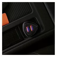   FORCELL F-ENERGY CC50-2A 2xUSB-A autós töltő QC3.0, 3A, 36W, carbon fekete
