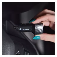   FORCELL F-ENERGY CC50-2A 2xUSB-A autós töltő QC3.0, 3A, 36W, carbon fekete