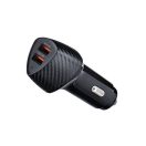 FORCELL F-ENERGY CC50-2A 2xUSB-A autós töltő QC3.0, 3A, 36W, carbon fekete
