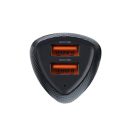 FORCELL F-ENERGY CC50-2A 2xUSB-A autós töltő QC3.0, 3A, 36W, carbon fekete