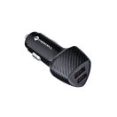 FORCELL F-ENERGY CC50-2A 2xUSB-A autós töltő QC3.0, 3A, 36W, carbon fekete
