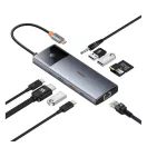 Baseus Metal Gleam II Series, Hub 10 az 1-ben, USB-C-1xHDMI, USB-A (10Gbps), USB-C, 2xUSB-A, Ethernet RJ45, SD/TF kártya