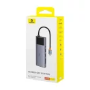 Baseus Metal Gleam II Series, Hub 10 az 1-ben, USB-C-1xHDMI, USB-A (10Gbps), USB-C, 2xUSB-A, Ethernet RJ45, SD/TF kártya