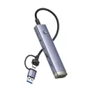 Baseus UltraJoy 4 az 1-ben Hub USB-A-USB-C 4xUSB3.0+USB-C, ezüst