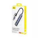 Baseus UltraJoy 4 az 1-ben Hub USB-A-USB-C 4xUSB3.0+USB-C, ezüst
