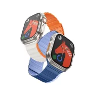   Hoco AS102 Apple Watch 42 / 44 / 45 / 49mm szíj, fehér-narancssárga