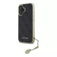   Guess 4G Charms Collection iPhone 16  hátlap tok, fekete GUHCP16SGF4GGR