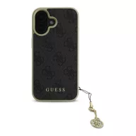   Guess 4G Charms Collection iPhone 16  hátlap tok, fekete GUHCP16SGF4GGR