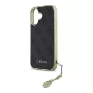   Guess 4G Charms Collection iPhone 16  hátlap tok, fekete GUHCP16SGF4GGR