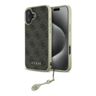   Guess 4G Charms Collection iPhone 16  hátlap tok, barna GUHCP16SGF4GBR