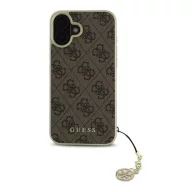   Guess 4G Charms Collection iPhone 16  hátlap tok, barna GUHCP16SGF4GBR