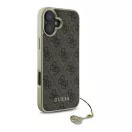 Guess 4G Charms Collection iPhone 16  hátlap tok, barna GUHCP16SGF4GBR
