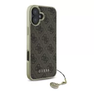   Guess 4G Charms Collection iPhone 16  hátlap tok, barna GUHCP16SGF4GBR